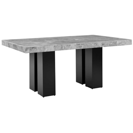 Rectangular Gray Marble Dining Table