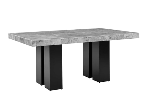Rectangular Gray Marble Dining Table