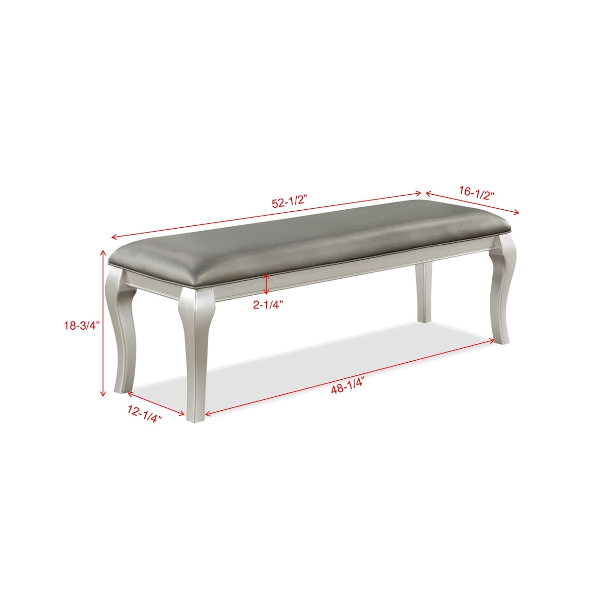Crown Mark Caldwell Upholstered Dining Bench