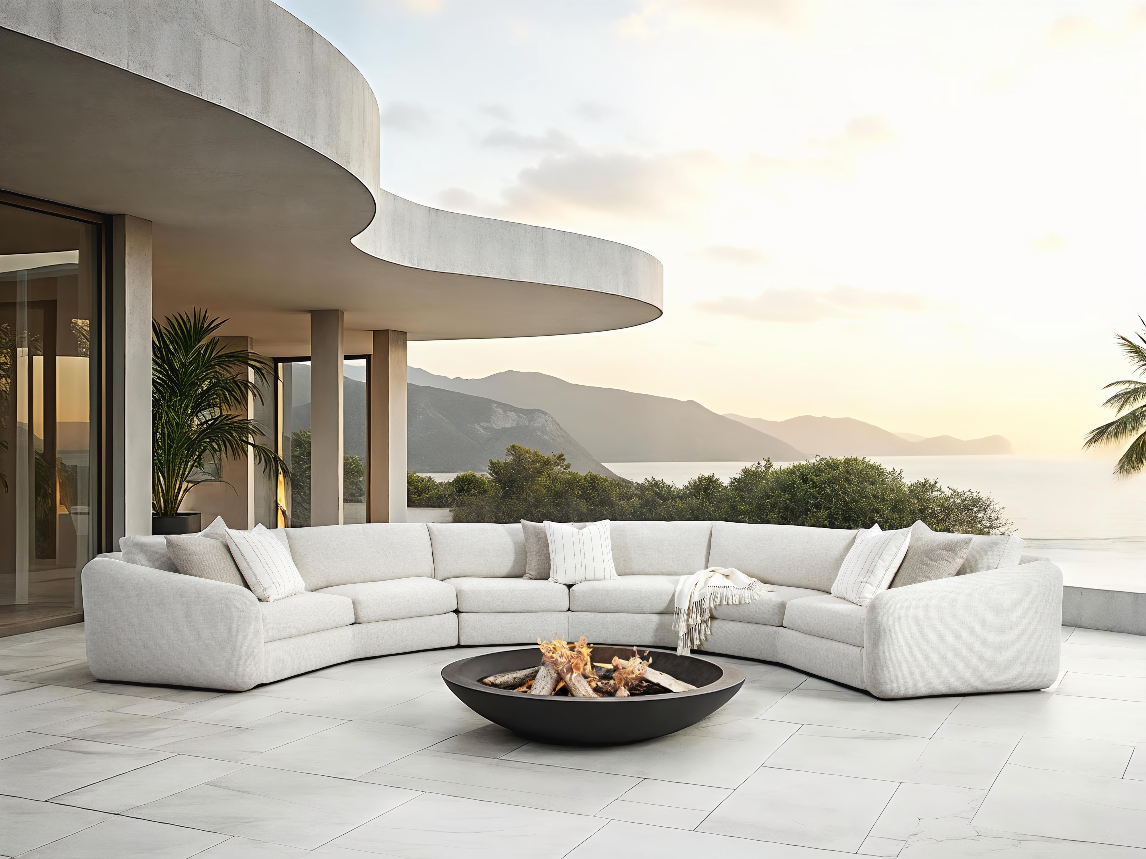 3-pc. Outdoor Crescent Sectional Sofa