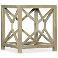 Coastal Square End Table with Stone Veneer Top