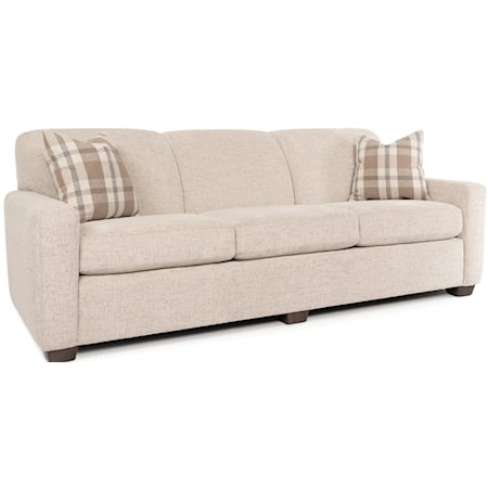 Transitional Sofa with Tapered Block Legs