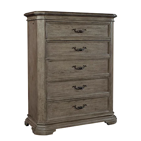Traditional Chest of Drawers with Pullout Valet Rods