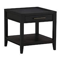 Transitional End Table with Single Drawer
