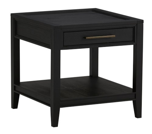 Transitional End Table with Single Drawer