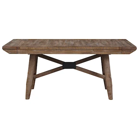 Rustic Dining Table with Expandable Leaf