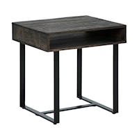 Contemporary Open Cubby End Table