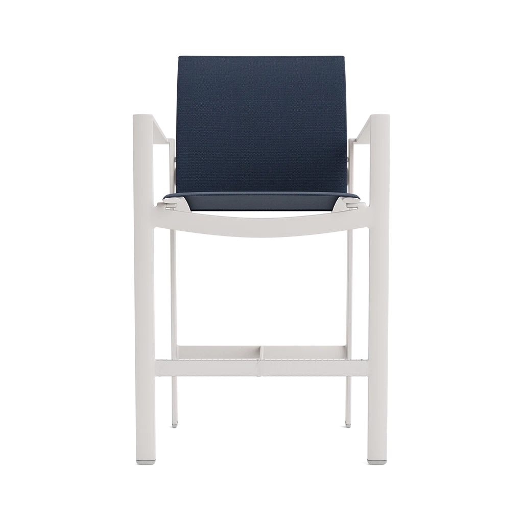 Brown Jordan Parkway Modern Full-Back Sling Barstool w/Footrest