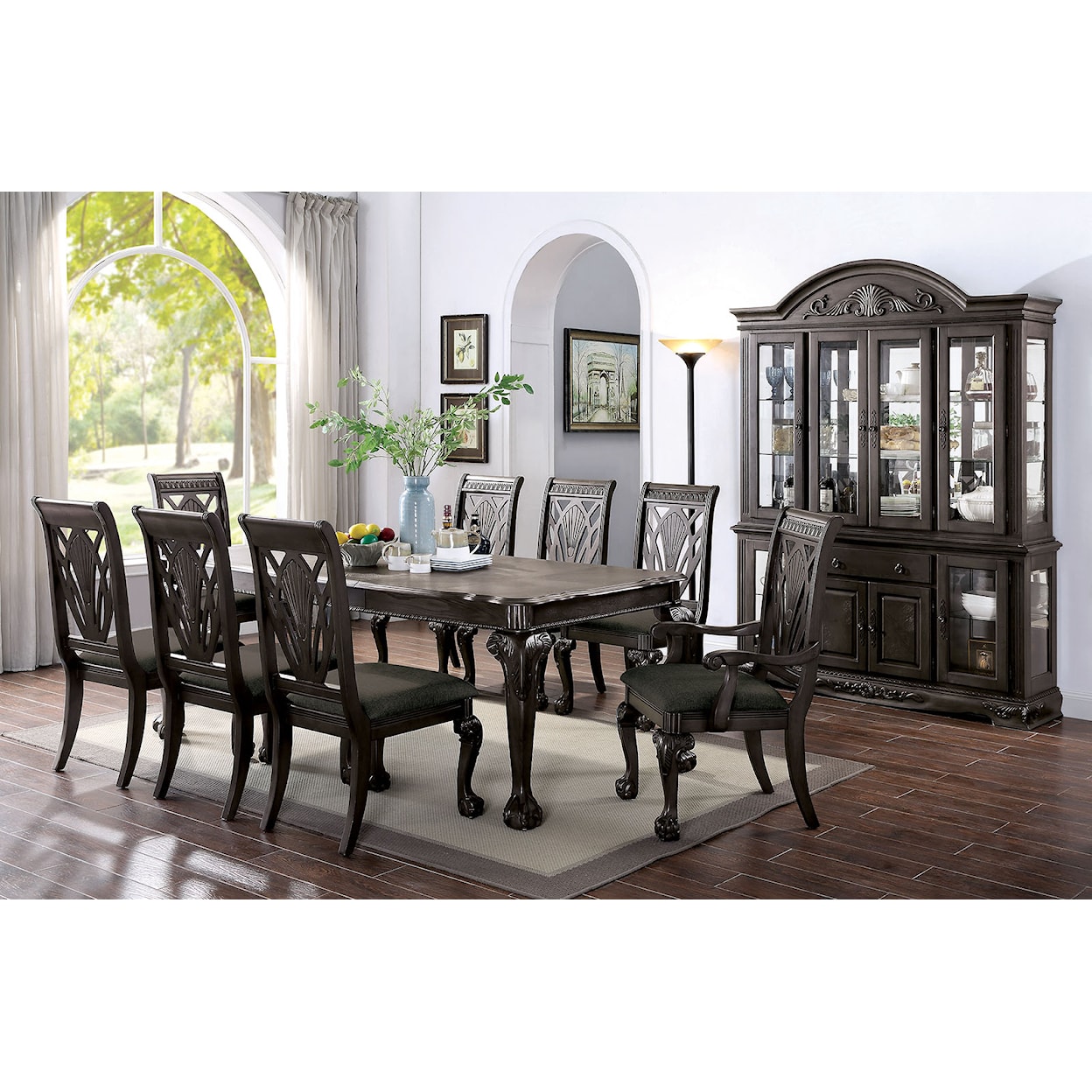 Furniture of America Petersburg 9-Piece Dining Table Set 