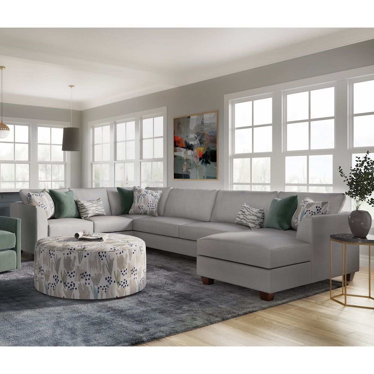 VFM Signature 28 WENDY LINEN Sectional with Chaise