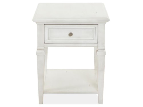 Transitional Farmhouse Rectangular End Table