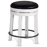 VAIL 24" WHITE SWIVEL STOOL |