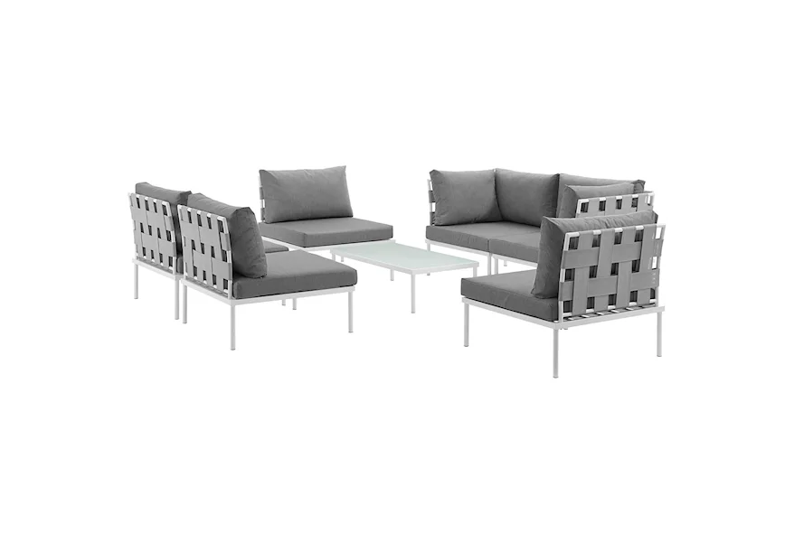 Harmony Outdoor 7 Piece Sectional Sofa Set by Modway at Value City Furniture