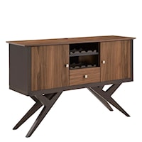 Contemporary 2-Door Server with Wine Storage