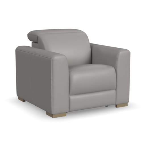 Transitional Power Recliner w/Power Headrests