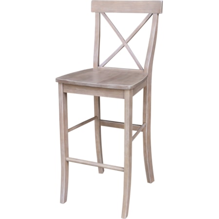 X-Back Stool in Taupe Gray