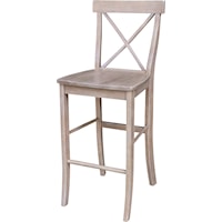 Transitional X-Back Stool in Taupe Gray