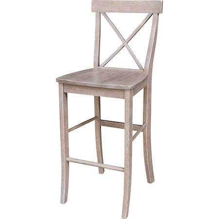 X-Back Counter Stool in Taupe Gray