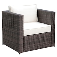 Outdoor All-Weather Wicker Lounge Chair with Cushions