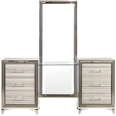 White Vanity Desk with Storage