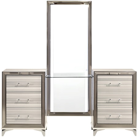 Contemporary White Vanity Desk with Storage