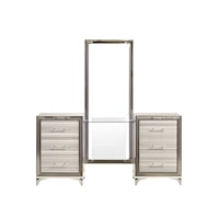 Contemporary White Vanity Desk with Storage