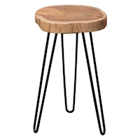 Natural Acacia One of a Kind Live Edge Accent Table w/ Black Hairpin Legs
