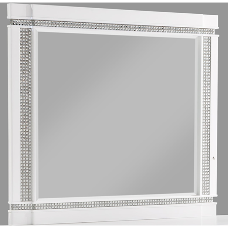 Glam Rectangular Beveled Dresser Mirror with LED Touch Light