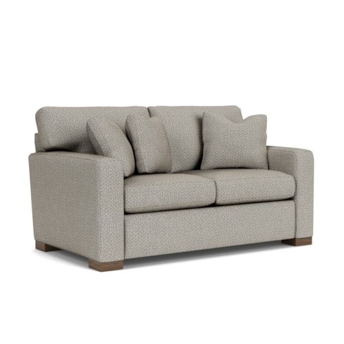 Contemporary Loveseat with Loose Pillow Back