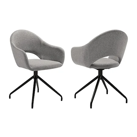 Contemporary Swivel Upholstered Dining Chair Set of 2
