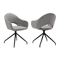 Contemporary Swivel Upholstered Dining Chair Set of 2