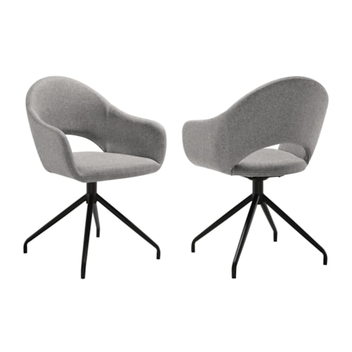 Contemporary Swivel Upholstered Dining Chair Set of 2