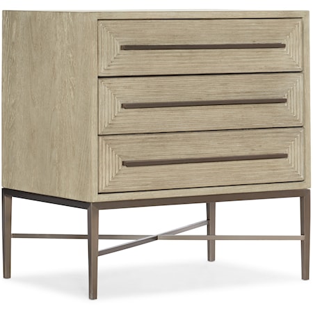 Contemporary 3-Drawer Nightstand with USB Port