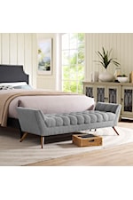 Modway Response Response Upholstered Fabric Accent Bench - Gray
