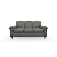 Casual Stationary Sofa with Nail-Head Trim
