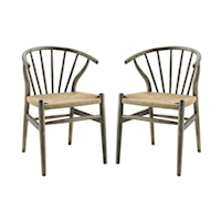 Spindle Wood Dining Side Chair Set of 2