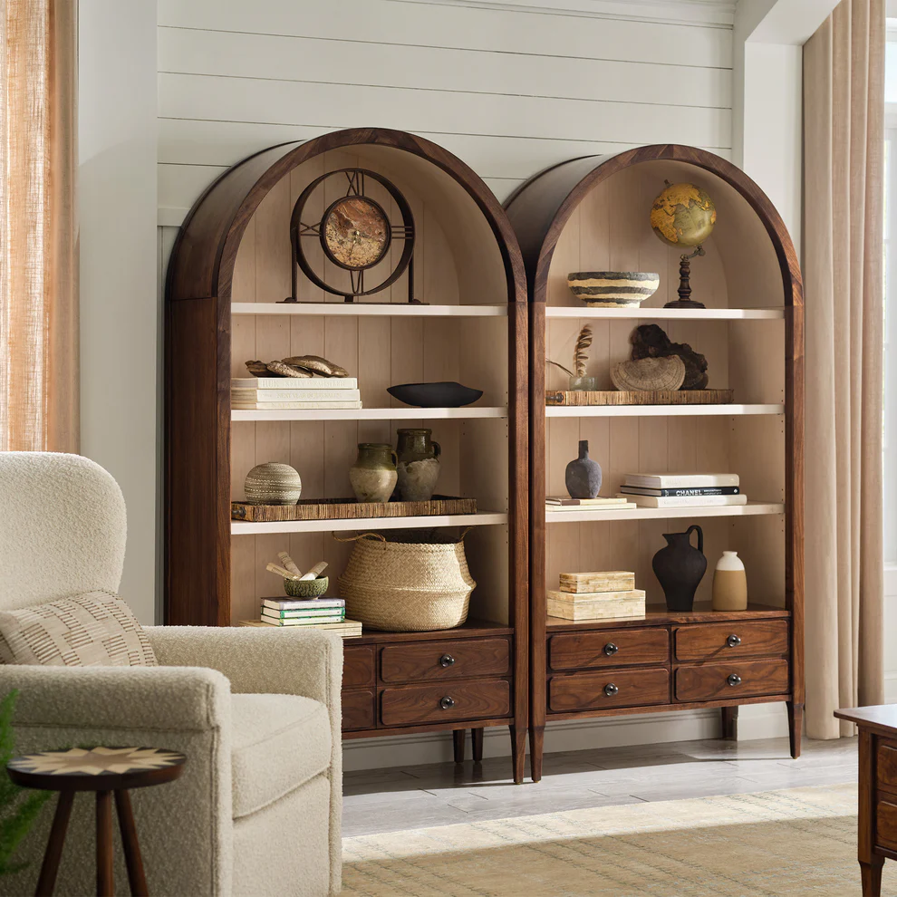 Stickley Hudson Valley Arched Maple Bookcase w/Grooved Back Panel