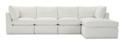 Contemporary 5-Piece Sectional Sofa with Ottoman