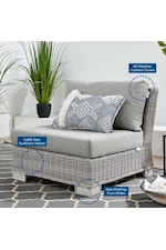 Modway Conway Sunbrella® Outdoor Patio Wicker Rattan 2-Piece Armchair and Ottoman Set