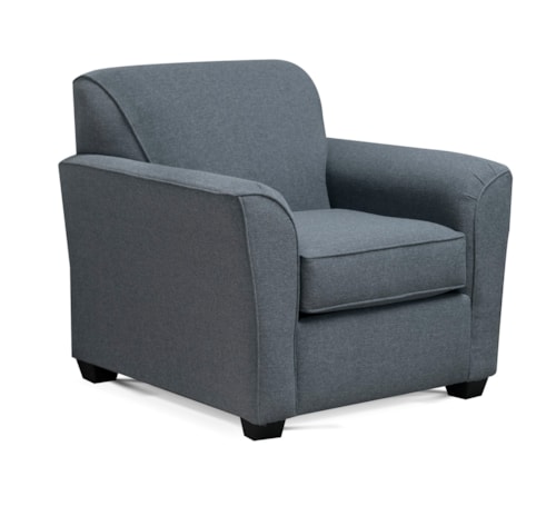 Transitional Chair with Flared Half-Moon Arms