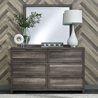 Contemporary Dresser and Mirror Set