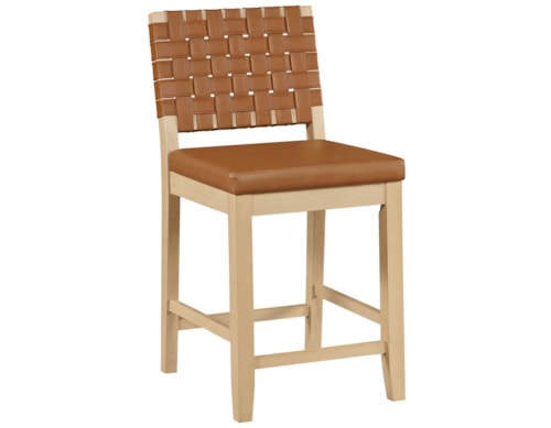 Modern Casual Upholstered Webbed-Back Bar Chair
