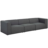 3 Piece Upholstered Fabric Sectional Sofa Set