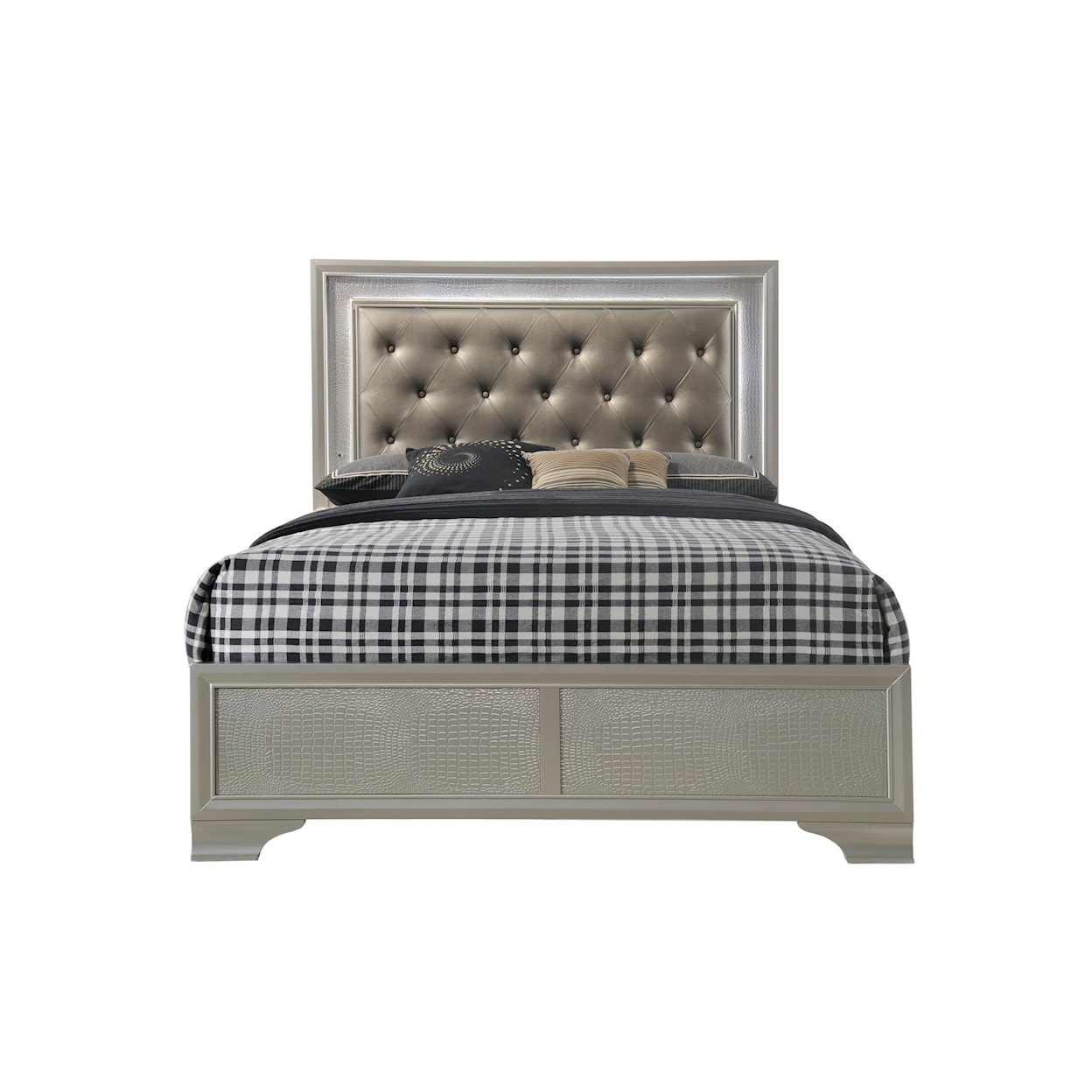 Crown Mark Lyssa Upholstered Headboard Bed