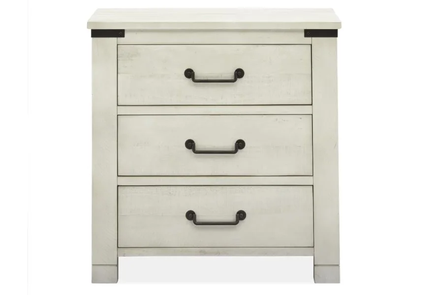 Chesters Mill Bedoom 3-Drawer Nightstand by Magnussen Home at Reeds Furniture
