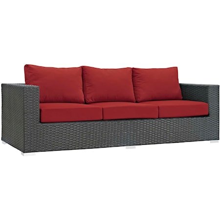 Outdoor Patio Sunbrella® Sofa - Red