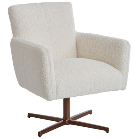 Brooks Swivel Chair with Brass Base