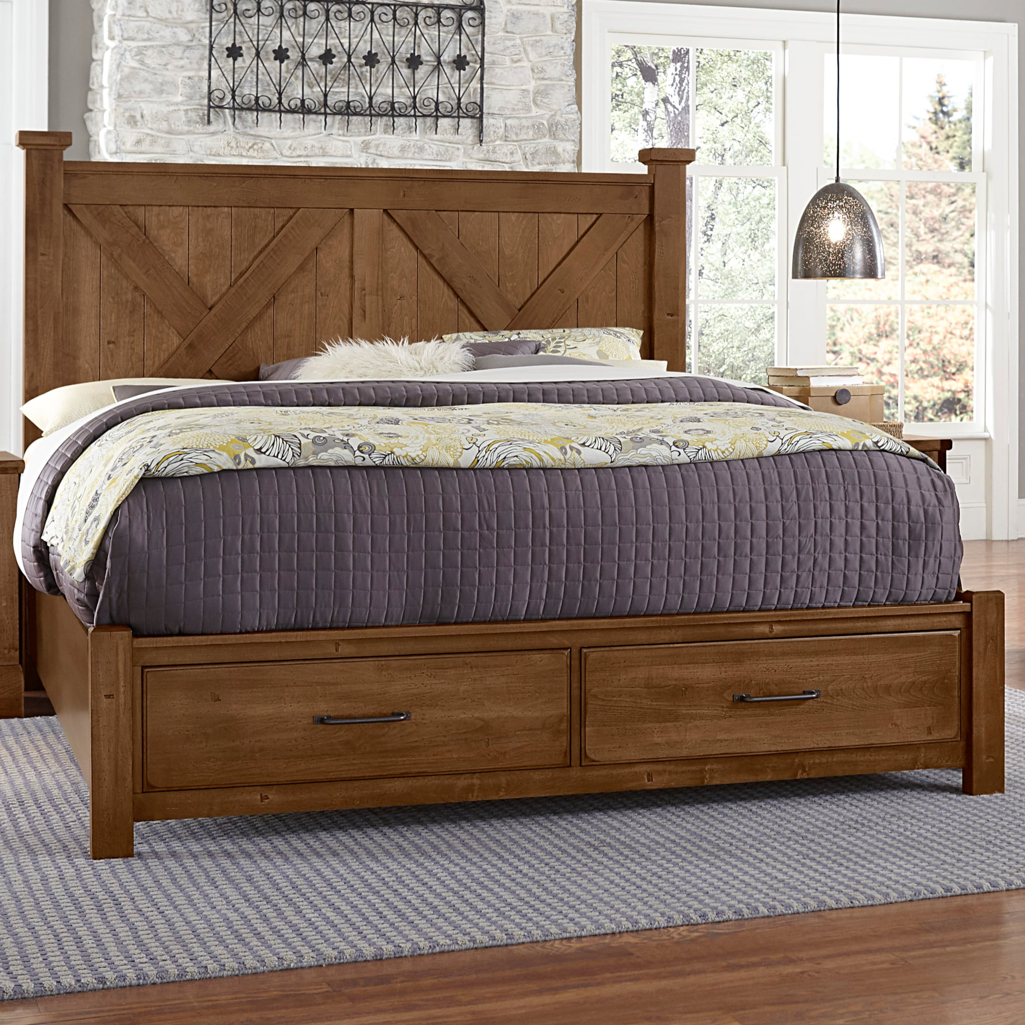 Queen "X" Panel Bed