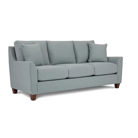 Contemporary Upholstered Sofa with Tapered Wood Leg