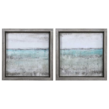 Aqua Horizon Framed Prints, Set/2